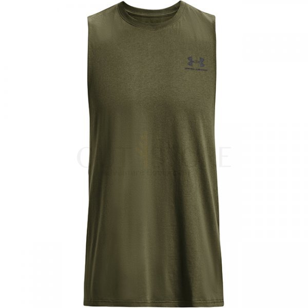 Under Armour Mens Sportstyle Left Chest Cut-Off Tank - Marine OD Green - XL