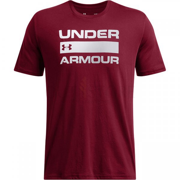 Under Armour Mens Team Issue Wordmark Short Sleeve - Cardinal / Dark Maroon - 2XL