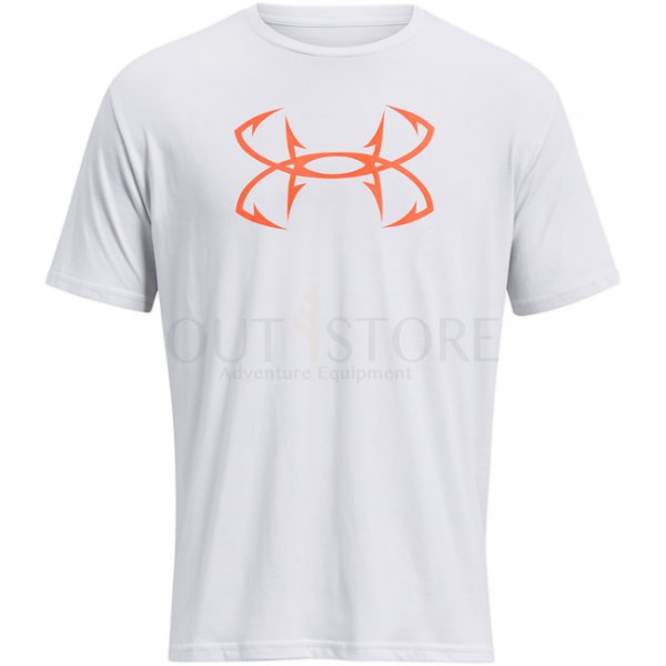 Under Armour Fish Hook Logo T-Shirt - Halo Grey / Fire - 2XL