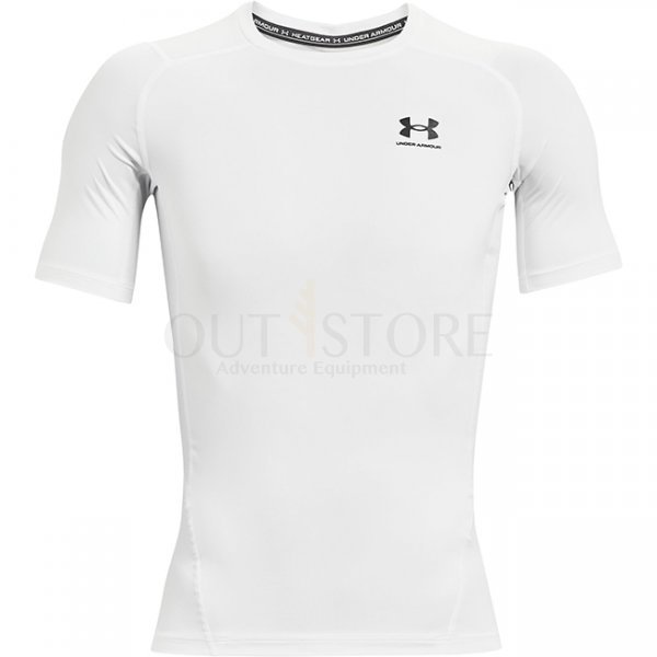 Under Armour Mens HeatGear Compression Short Sleeve - White - 2XL
