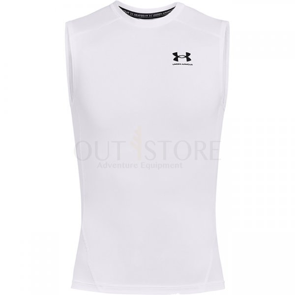 Under Armour Mens HeatGear Compression Sleeveless - White - 3XL