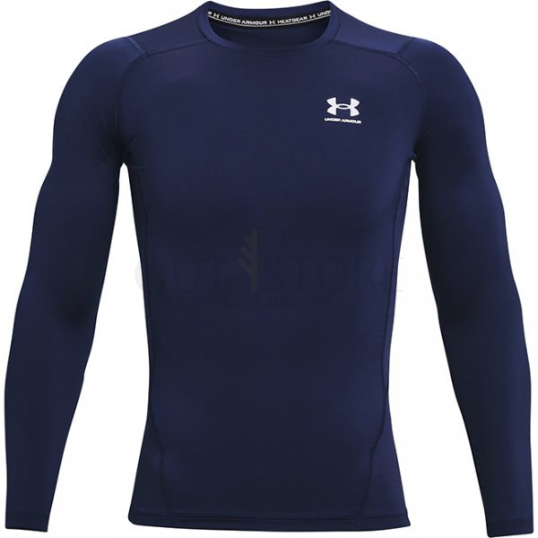 Under Armour Mens HeatGear Compression Long Sleeve - Navy Blue - 2XL