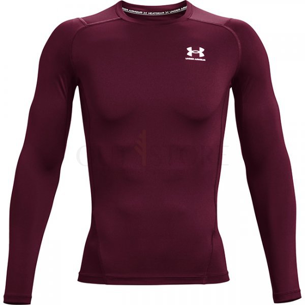 Under Armour Mens HeatGear Compression Long Sleeve - Maroon - XL