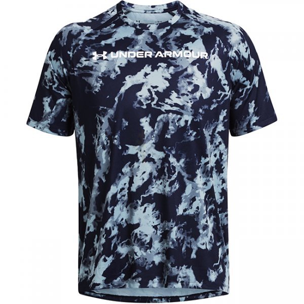 Under Armour Mens Tech ABC Camo Short Sleeve - Navy Blue / White - 2XL