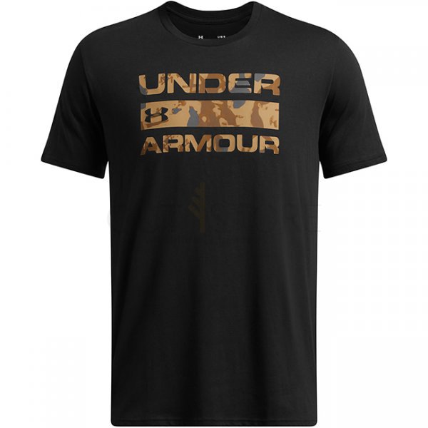 Under Armour Mens Stacked Logo Fill T-Shirt - Black / Camel - 2XL