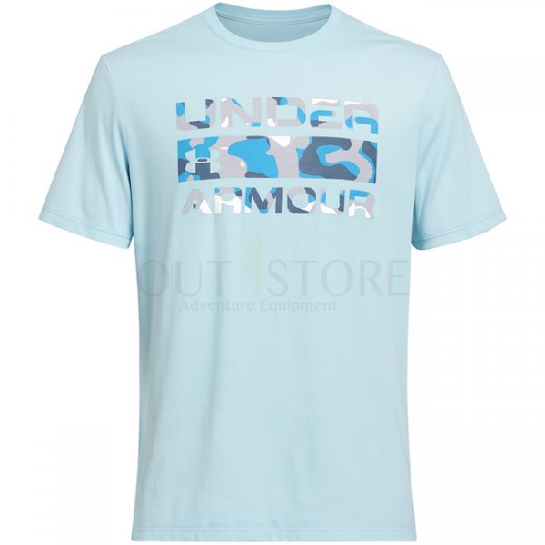 Under Armour Mens Stacked Logo Fill T-Shirt - Stream / Ether Blue - 2XL