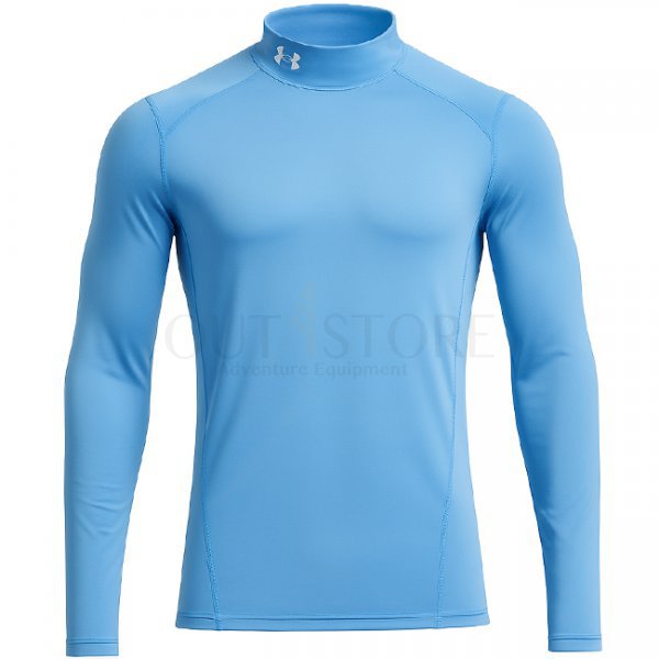 Under Armour Mens ColdGear Fitted Mock - Carolina Blue / White - S