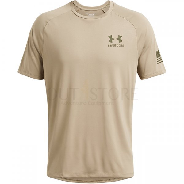 Under Armour Mens Tech Freedom Short Sleeve T-Shirt - Tan - 2XL