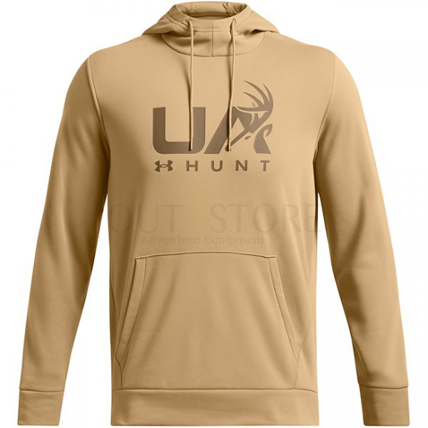 Under Armour Mens Armour Fleece Hunt Logo Hoodie - Camel - L