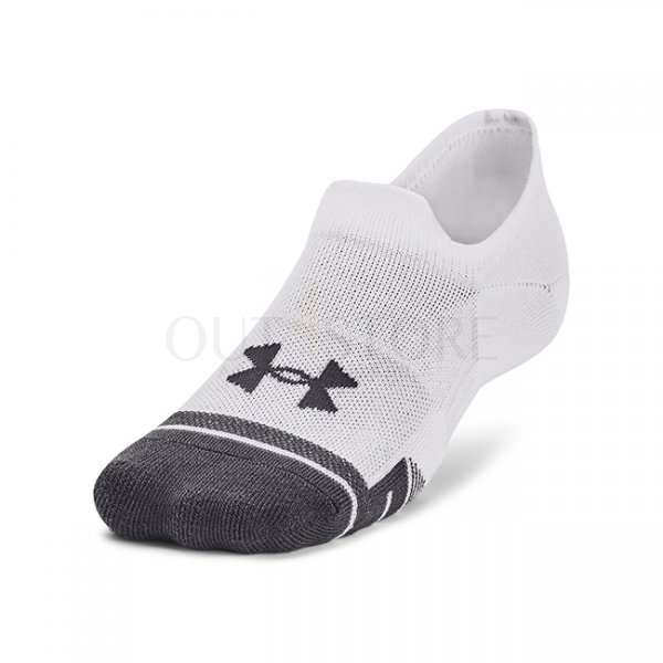 Under Armour Performance Tech 3-Pack Ultra Low Socks - White / White / Jet Grey - L