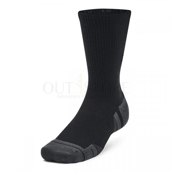 Under Armour Performance Tech 3-Pack Crew Socks - Black / Jet Grey - M