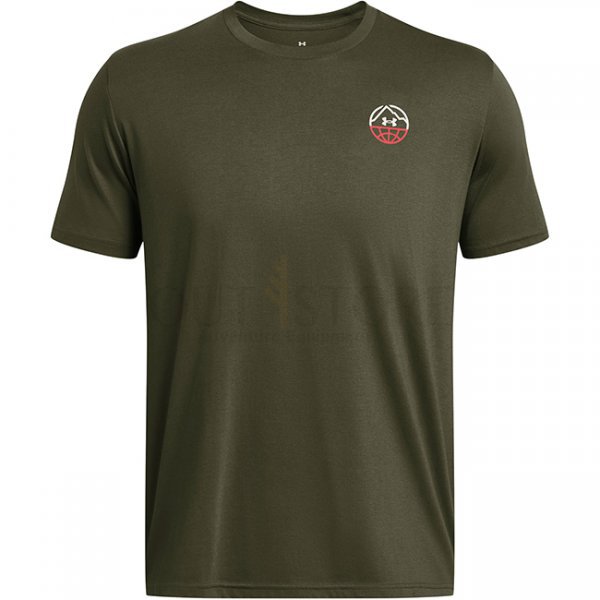 Under Armour Mens Outdoor Cube Short Sleeve - Marine OD Green / Summit White - 2XL