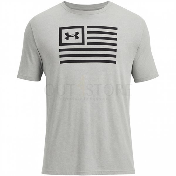 Under Armour Mens Freedom Flag Printed T-Shirt - Steel Medium Heather / Black - 2XL