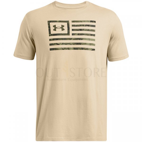 Under Armour Mens Freedom Flag Printed T-Shirt - Desert Sand - 2XL