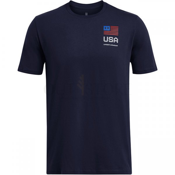 Under Armour Mens Freedom Amp Chest T-Shirt - Midnight Navy - 2XL
