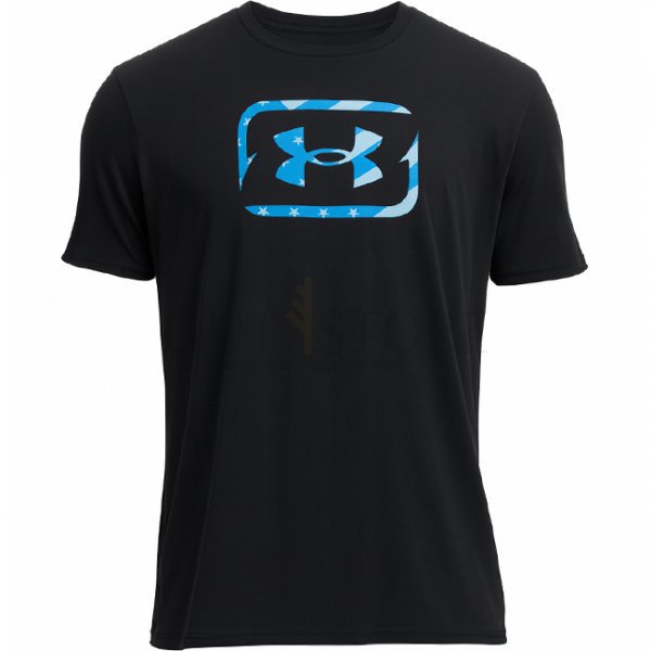 Under Armour Mens Freedom Hook T-Shirt - Anthracite / Ether Blue - 2XL