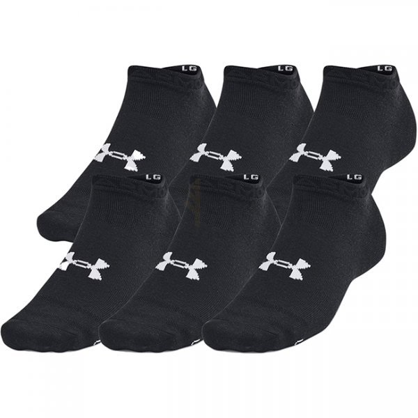 Under Armour Essential 6-Pack Low Cut Socks - Black / Grey - S