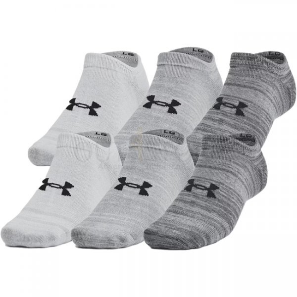 Under Armour Essential 6-Pack Low Cut Socks - Grey / Grey / Anthracite - XL