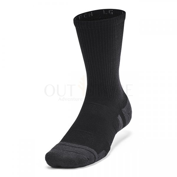 Under Armour Performance Tech 6-Pack Crew Socks - Black / Jet Grey - L