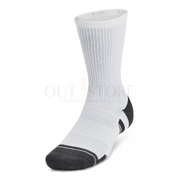 Under Armour Performance Tech 6-Pack Crew Socks - White / White - XL
