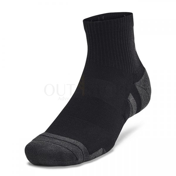 Under Armour Performance Tech 6-Pack Quarter Socks - Black / Jet Grey - M