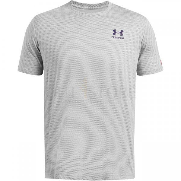 Under Armour Mens Freedom Veterans Day T-Shirt - Mod Grey / Navy Blue - 2XL