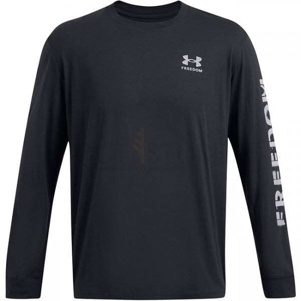 Under Armour Mens Freedom Flag Long Sleeve - Black / White - S