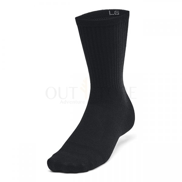 Under Armour Essential Unisex 6-Pack Crew Socks - Black / Grey - L
