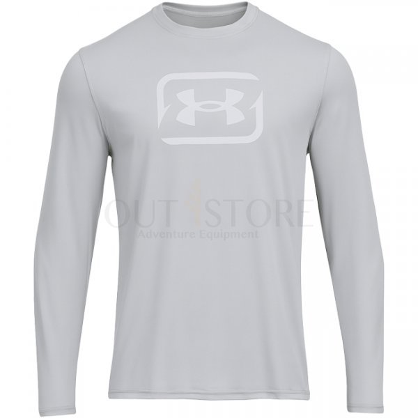 Under Armour Mens Fish Pro Chill Tackle Box Long Sleeve - Mod Grey / White - L