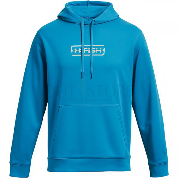 Under Armour Mens Fish Pro Terry Hoodie - Ether Blue / Halo Grey - 2XL
