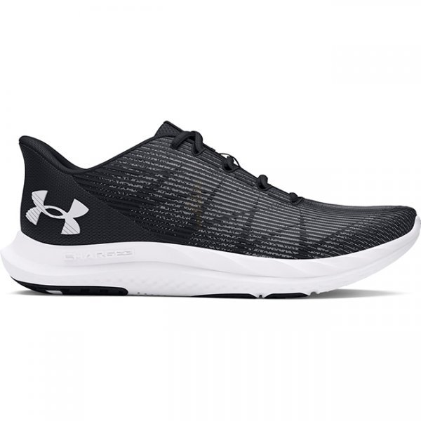 Under Armour Mens Charged Speed Swift Running Shoes - Black / White / White - 10.5