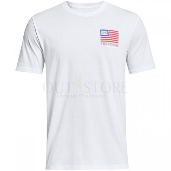 Under Armour Mens Freedom Left Chest T-Shirt - White / Steel - 2XL