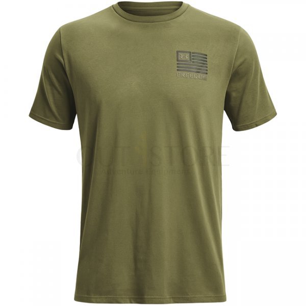 Under Armour Mens Freedom Left Chest T-Shirt - Marine OD Green / Baroque Green - 2XL