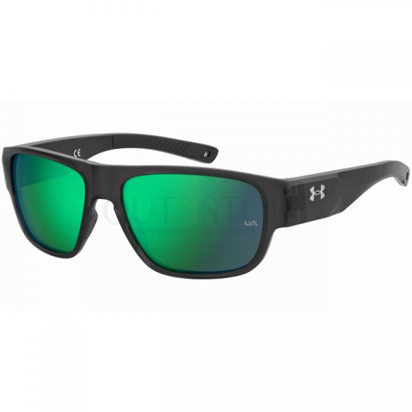 Under Armour Scorcher Sunglasses - Transparent Jet Grey - Emerald Mirror