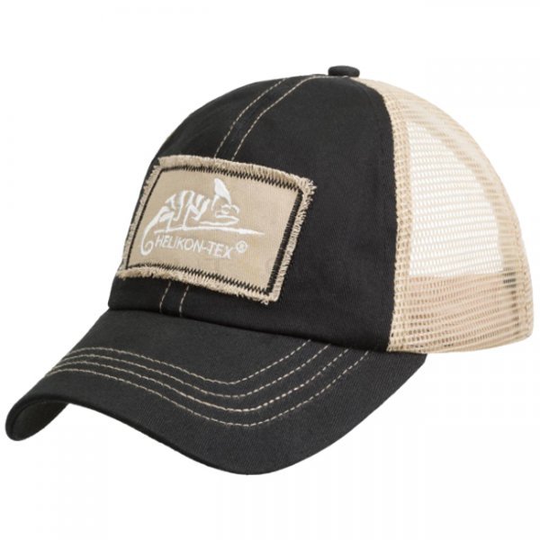 Helikon Trucker Logo Cap Cotton Twill - Black / Khaki A