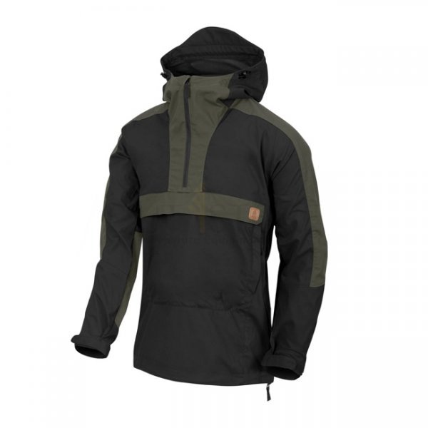 Helikon Woodsman Anorak Jacket - Black / Taiga Green - XS