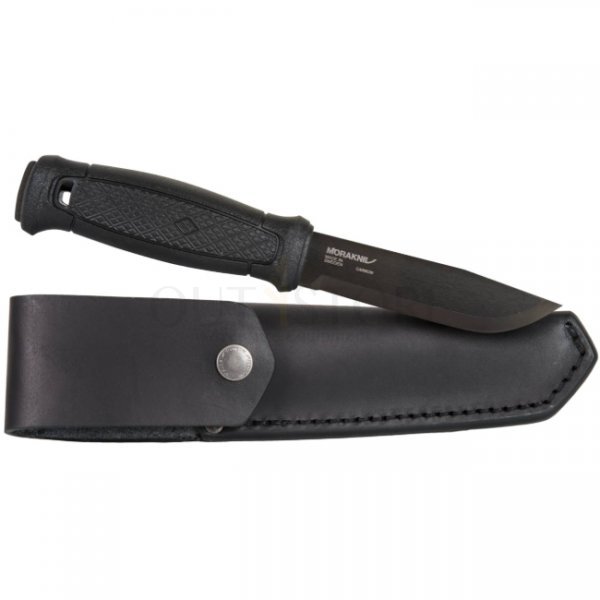 Morakniv Garberg Black C & Leather Sheath - Carbon Steel - Black