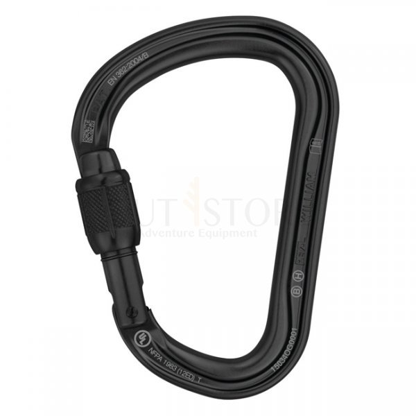 Petzl WILLIAM Screw-Lock Carabiner - Black