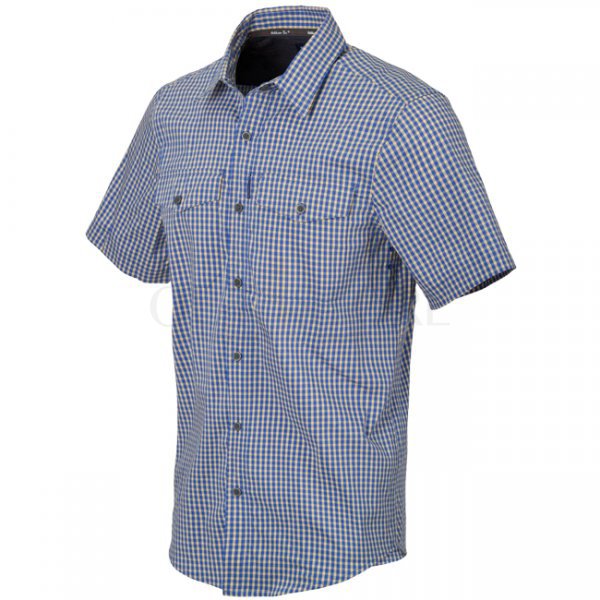 Helikon Covert Concealed Carry Short Sleeve Shirt - Royal Blue Checkered - XS