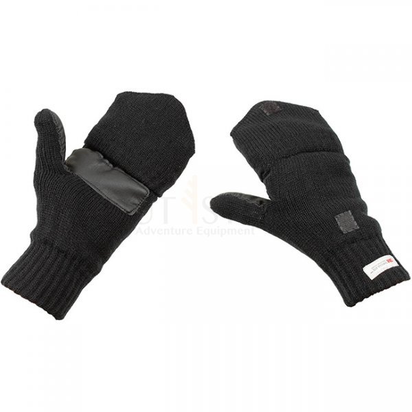 MFH Knitted Glove-Mittens 3M Thinsulate - Black - L