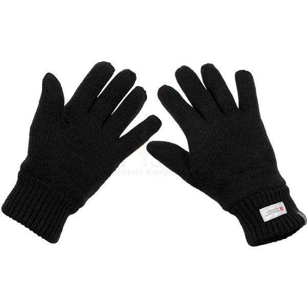 MFH Knitted Gloves 3M Thinsulate - Black - L