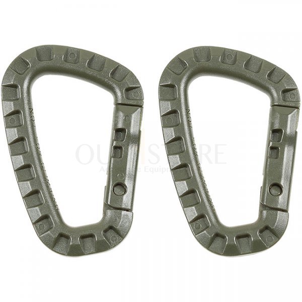 MFH Carabiner Plastic 85 mm 2 pcs - Olive