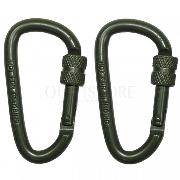 MFH Carabiner Screw Lock 60 mm 2 pcs - Olive