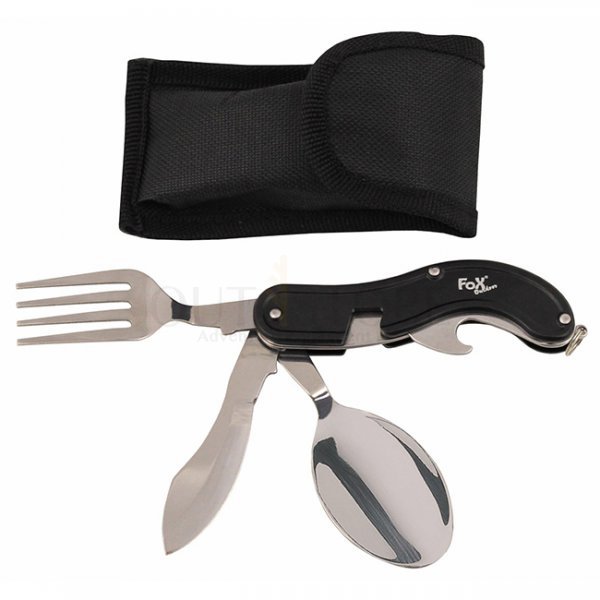 FoxOutdoor Pocket Knife Cutlery Set - Black