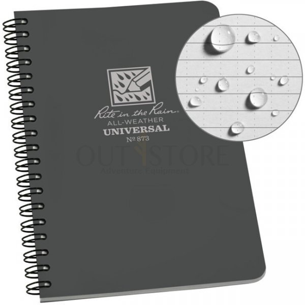 Rite in the Rain Polydura Side-Spiral Notebook 4.875 x 7 - Grey