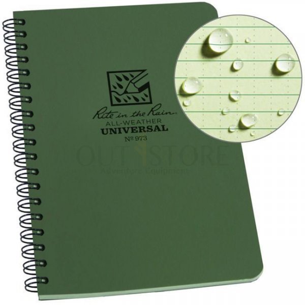 Rite in the Rain Polydura Side-Spiral Notebook 4.875 x 7 - Green