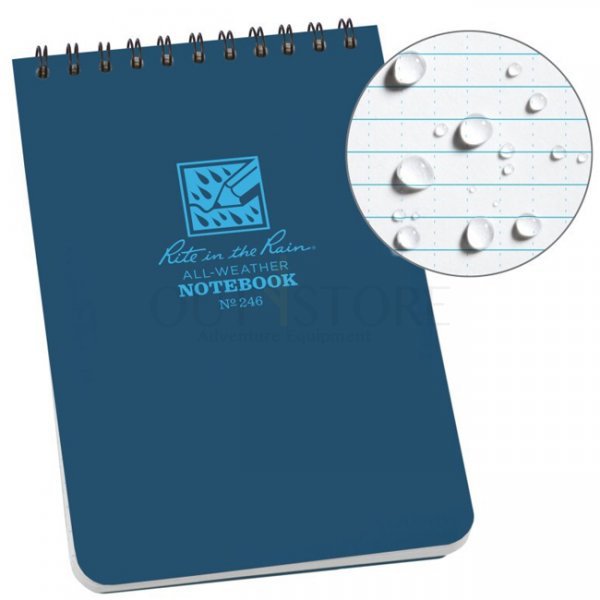 Rite in the Rain Polydura Top-Spiral Notebook 4 x 6 - Blue