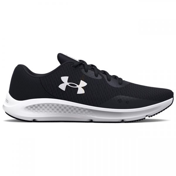 Under Armour Womens UA Charged Pursuit 3 Running Shoes - Black / White - 8