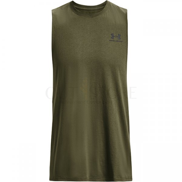 Under Armour Mens Sportstyle Left Chest Cut-Off Tank - Marine OD Green - 2XL
