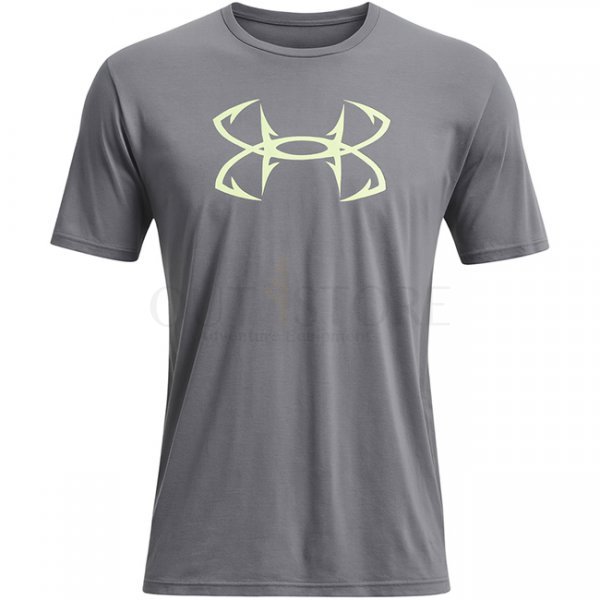 Under Armour Fish Hook Logo T-Shirt - Titan Grey / Sonic Yellow - S